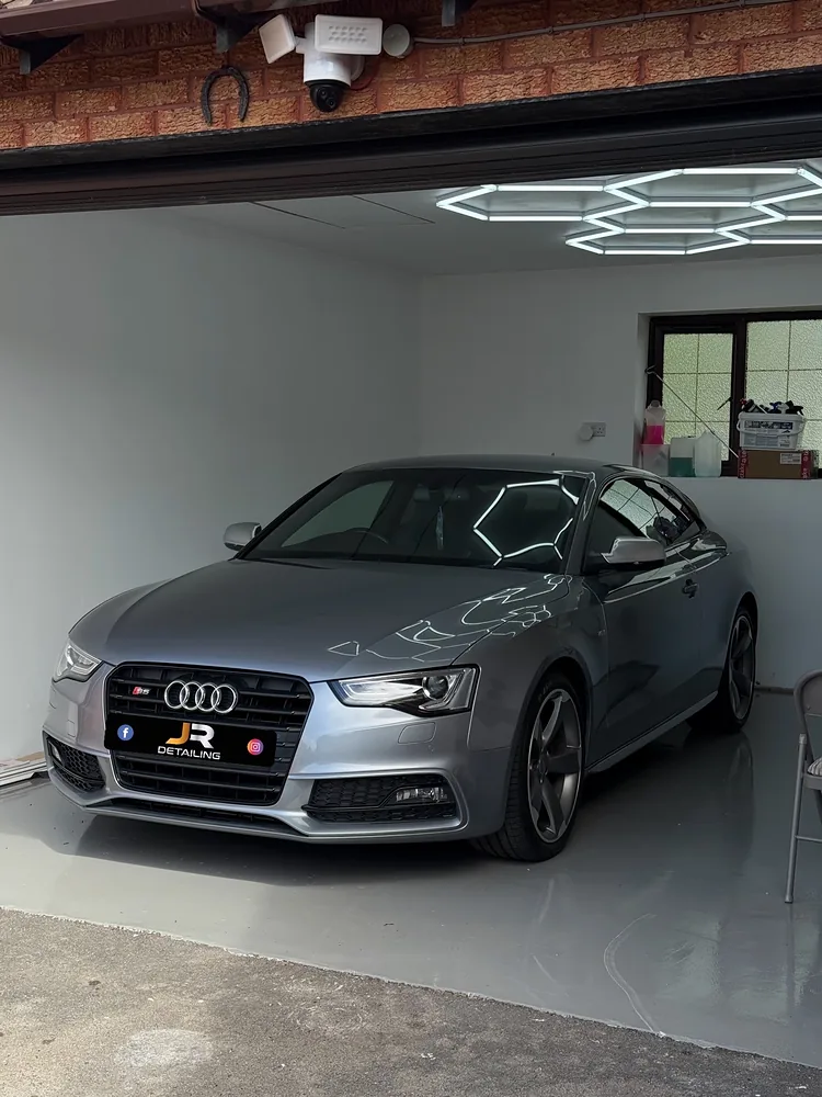 Silver Audi S5 in the J.R Detailing unit